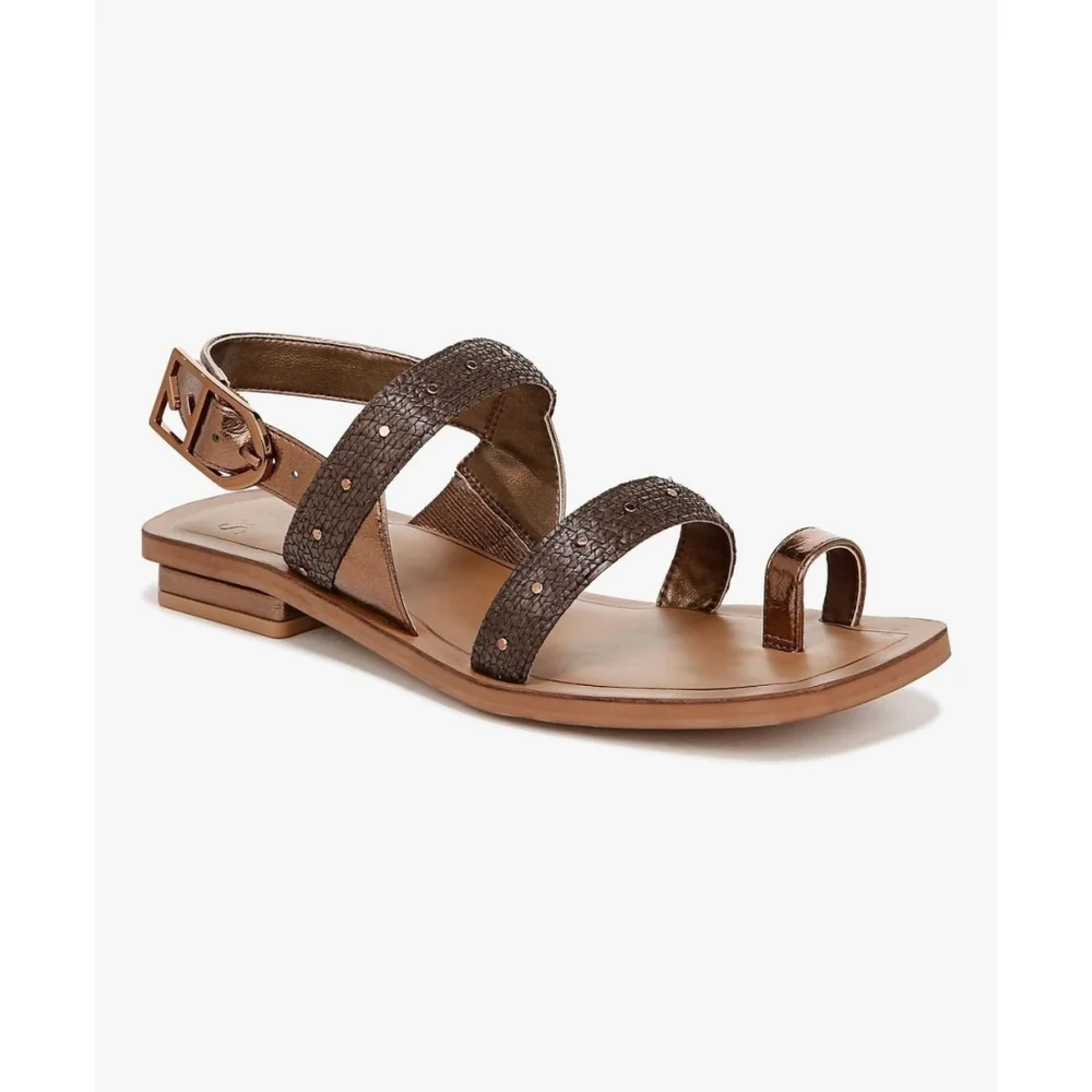 Franco Sarto Women's Classic Flat Sandal Brown Raffia SZ 8 M